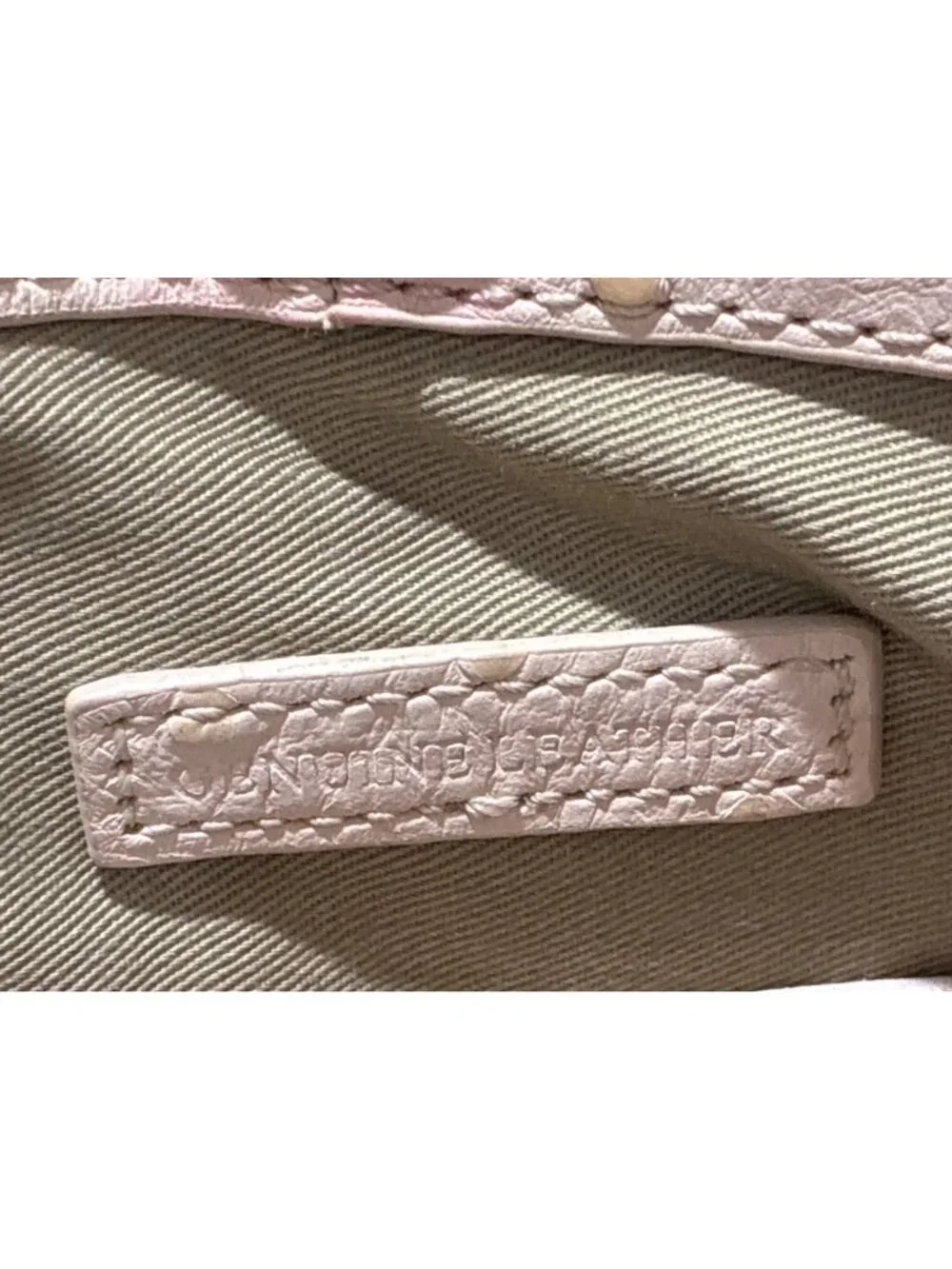 G.I.L.I. cream ostrich-embossed leather satchel gold-tone hardware dual handle